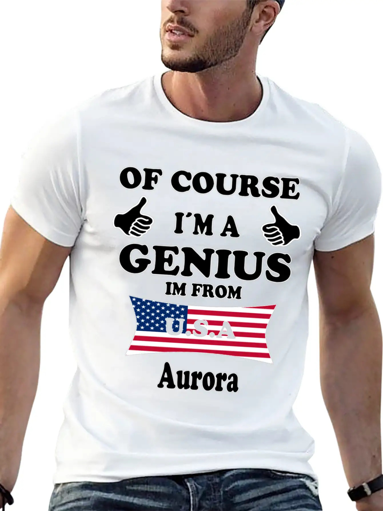 Ofcourse Im A Genius Im From USA Aurora Classic Cotton Tee – Unisex Comfort For Any Season