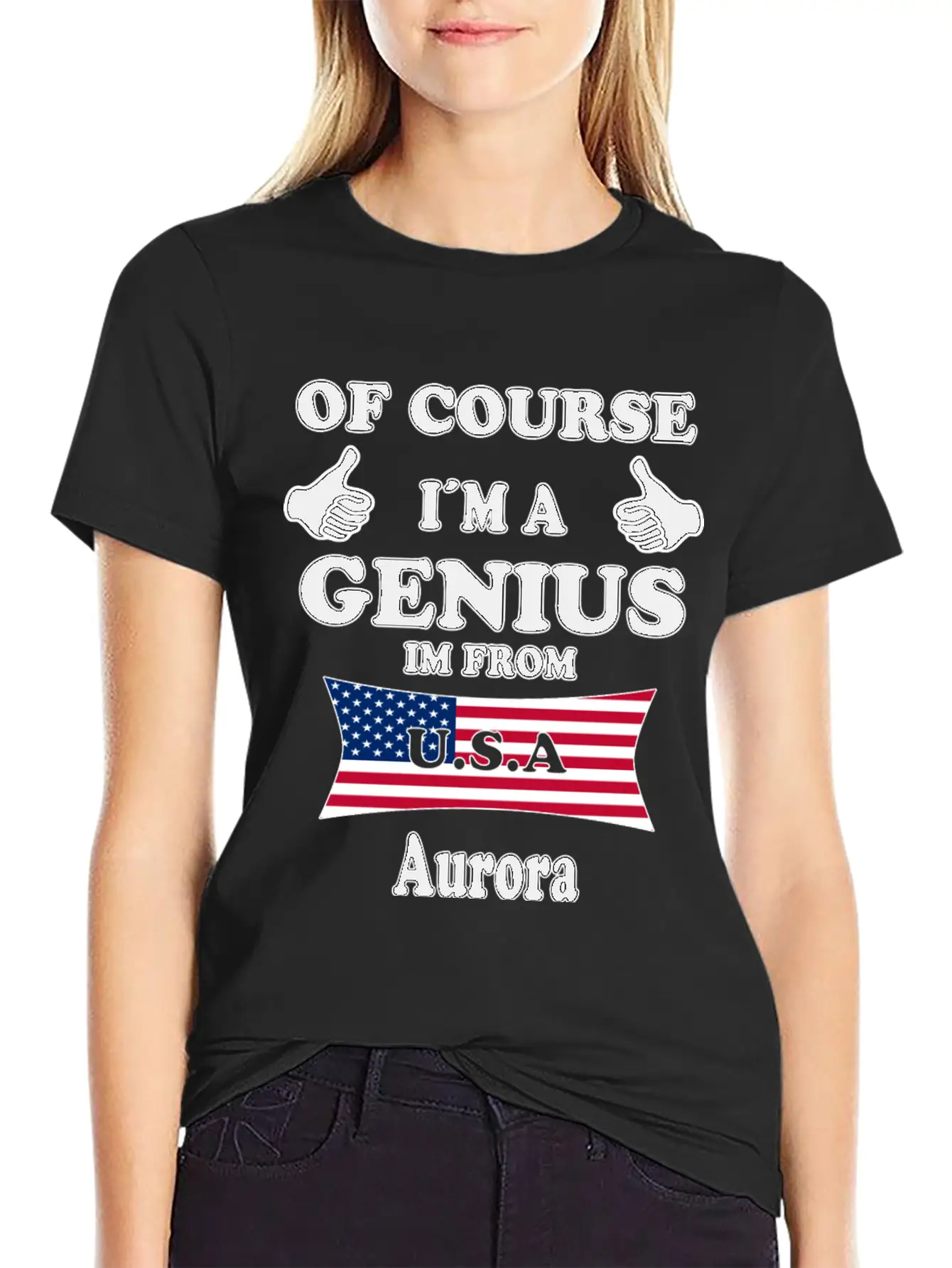 Ofcourse Im A Genius Im From USA Aurora Classic Cotton Tee – Unisex Comfort For Any Season