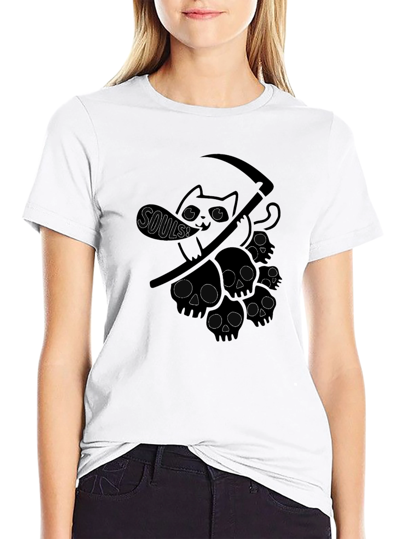 Grim Reaper Cat T-Shirt - Soul Collector