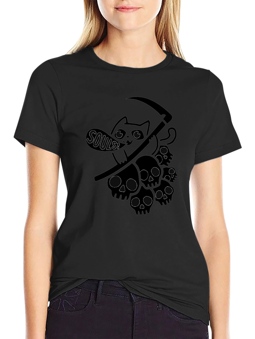 Grim Reaper Cat T-Shirt - Soul Collector