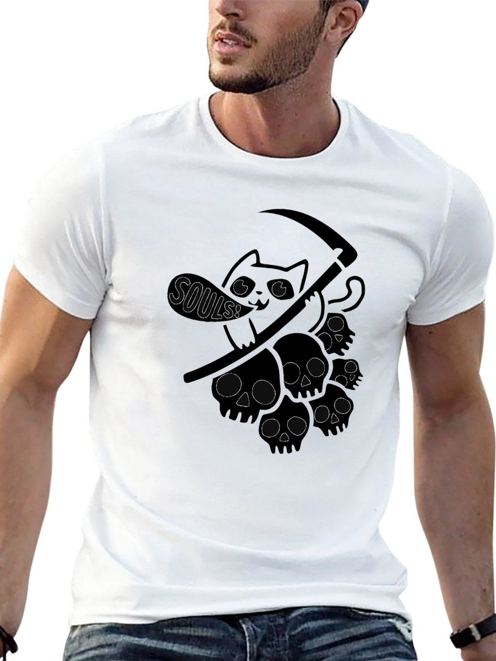 Grim Reaper Cat T-Shirt - Soul Collector