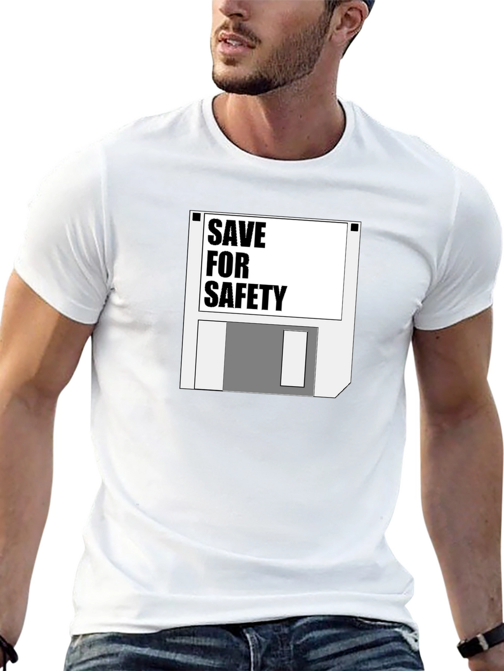 Save for Safety Floppy Disk Graphic T-Shirt