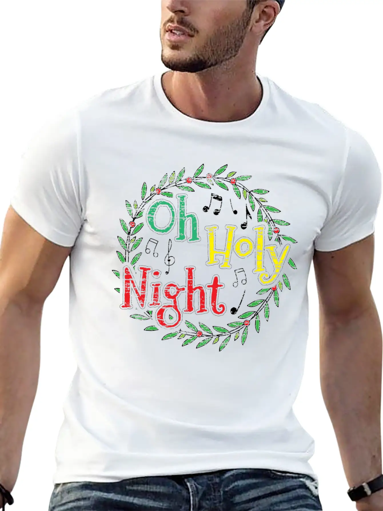 Oh Holy Night Christmas Song Xmas Classic Cotton Tee – Unisex Comfort For Any Season