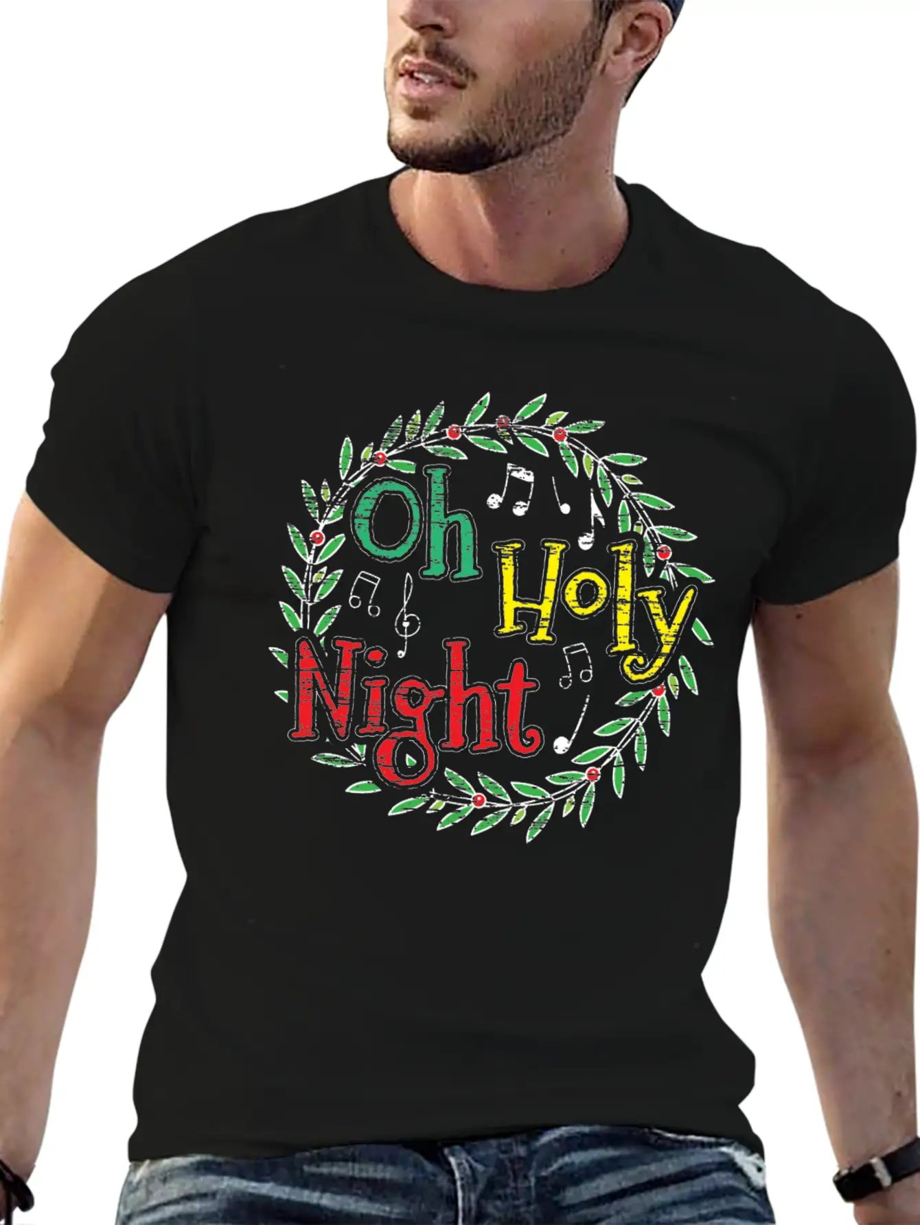 Oh Holy Night Christmas Song Xmas Classic Cotton Tee – Unisex Comfort For Any Season