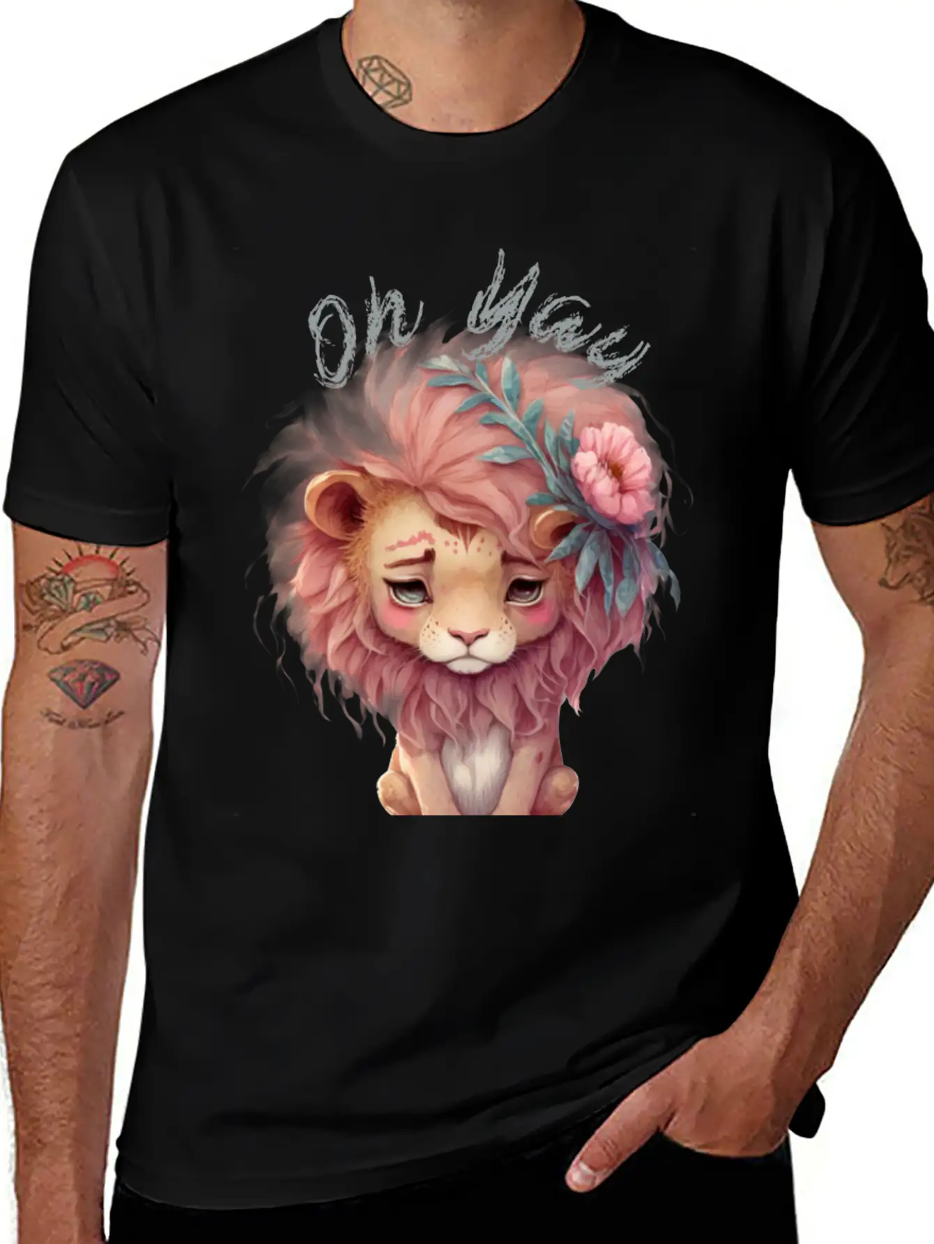 Oh Yay V-day Lion Basic Graphic T-Shirt – Daily Comfort In Soft Cotton