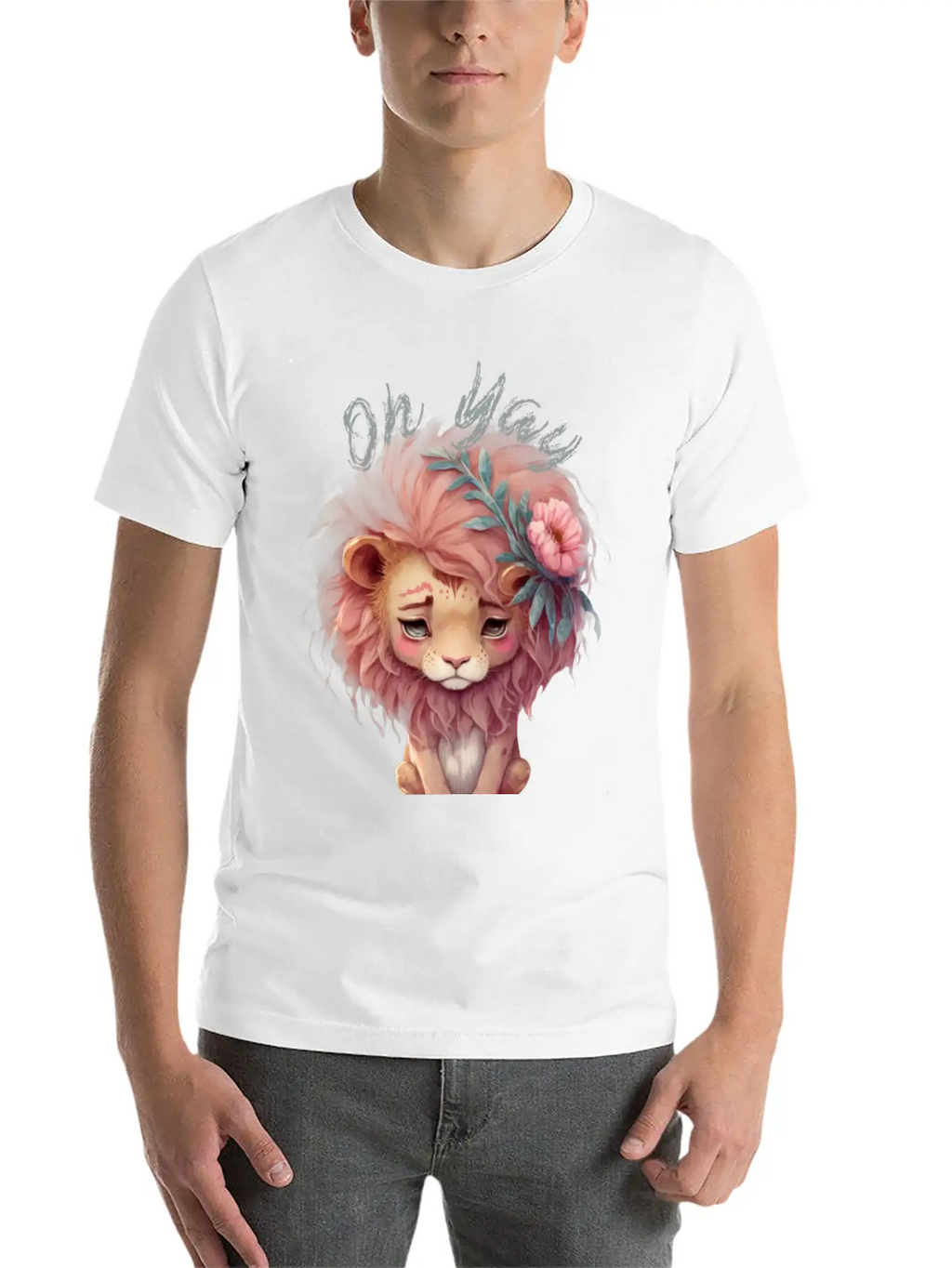 Oh Yay V-day Lion Basic Graphic T-Shirt – Daily Comfort In Soft Cotton