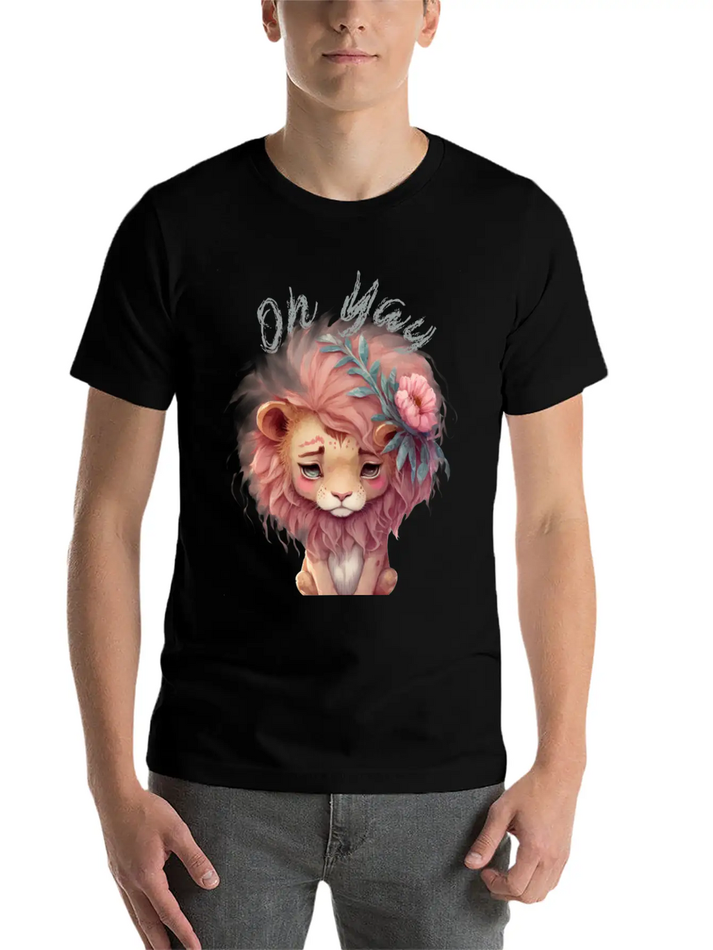 Oh Yay V-day Lion Basic Graphic T-Shirt – Daily Comfort In Soft Cotton