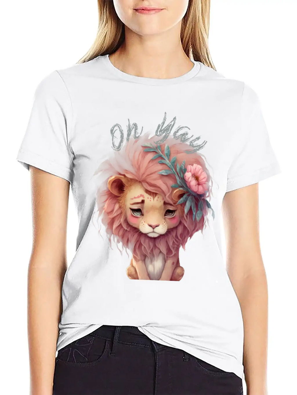 Oh Yay V-day Lion Basic Graphic T-Shirt – Daily Comfort In Soft Cotton