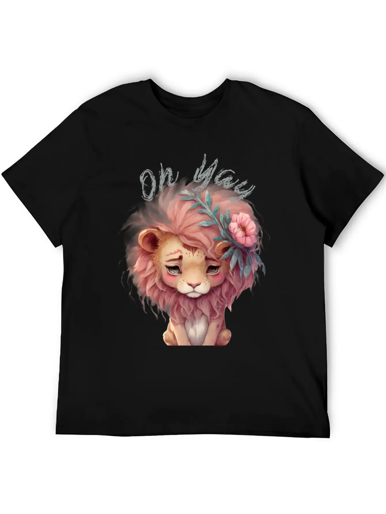 Oh Yay V-day Lion Basic Graphic T-Shirt – Daily Comfort In Soft Cotton