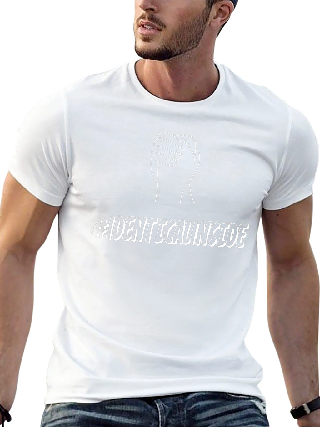 Identical Inside Graphic Tee - Black Cotton Blend