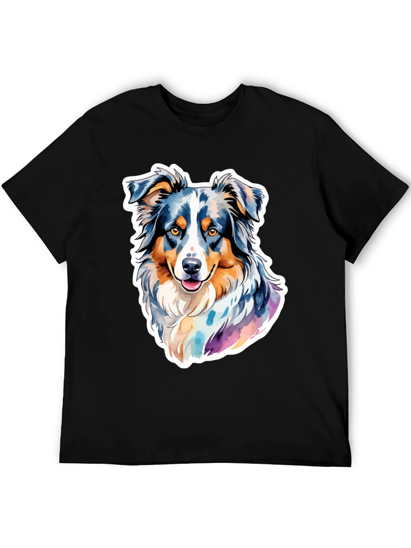 Dog Breed Graphic Print Black T-Shirt
