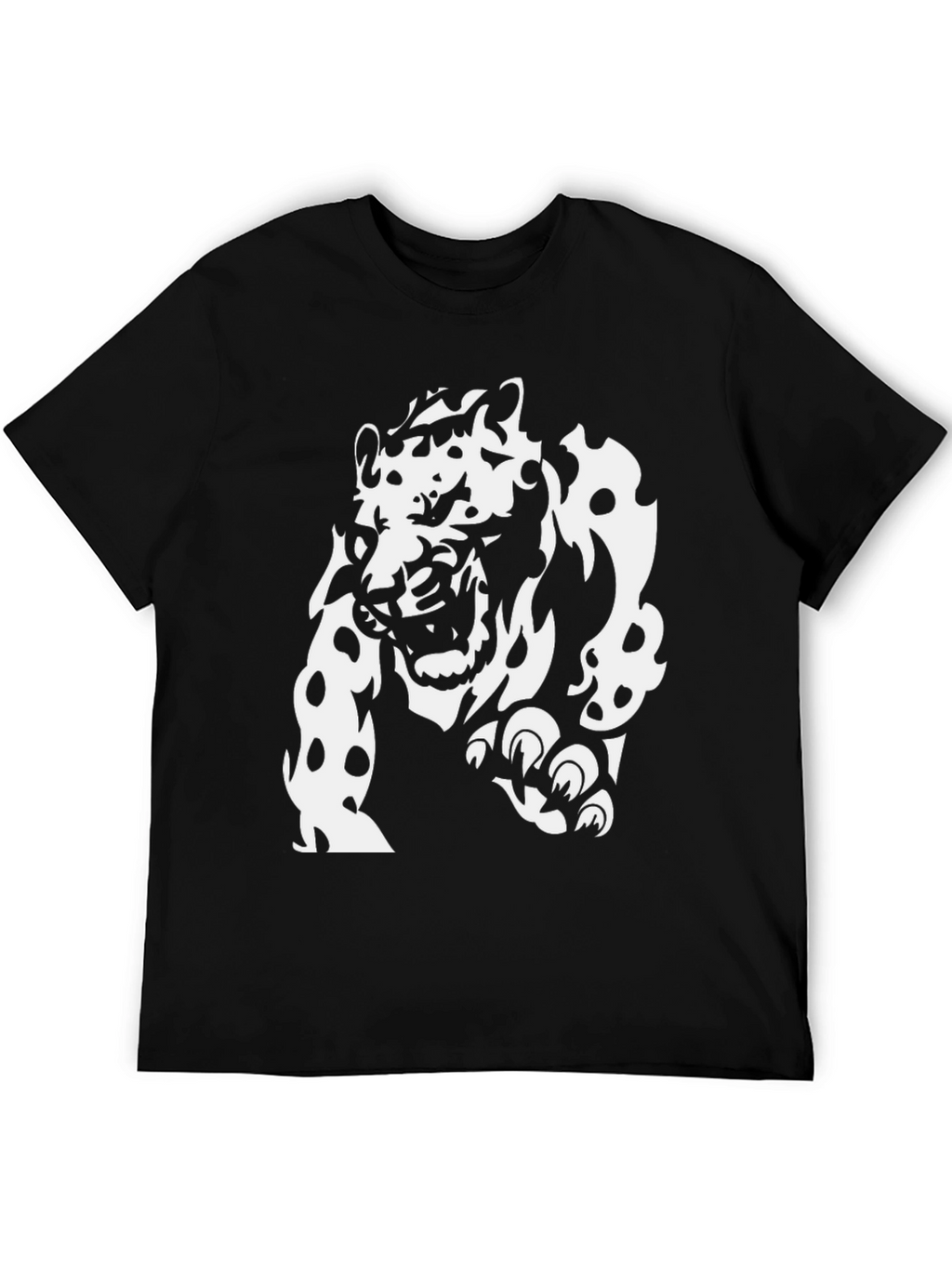 Black T-Shirt with White Jaguar Graphic