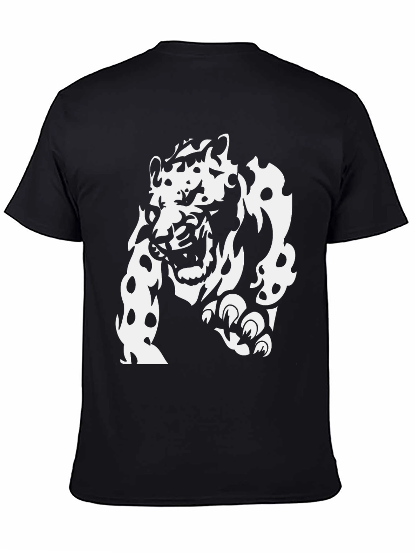 Black T-Shirt with White Jaguar Graphic