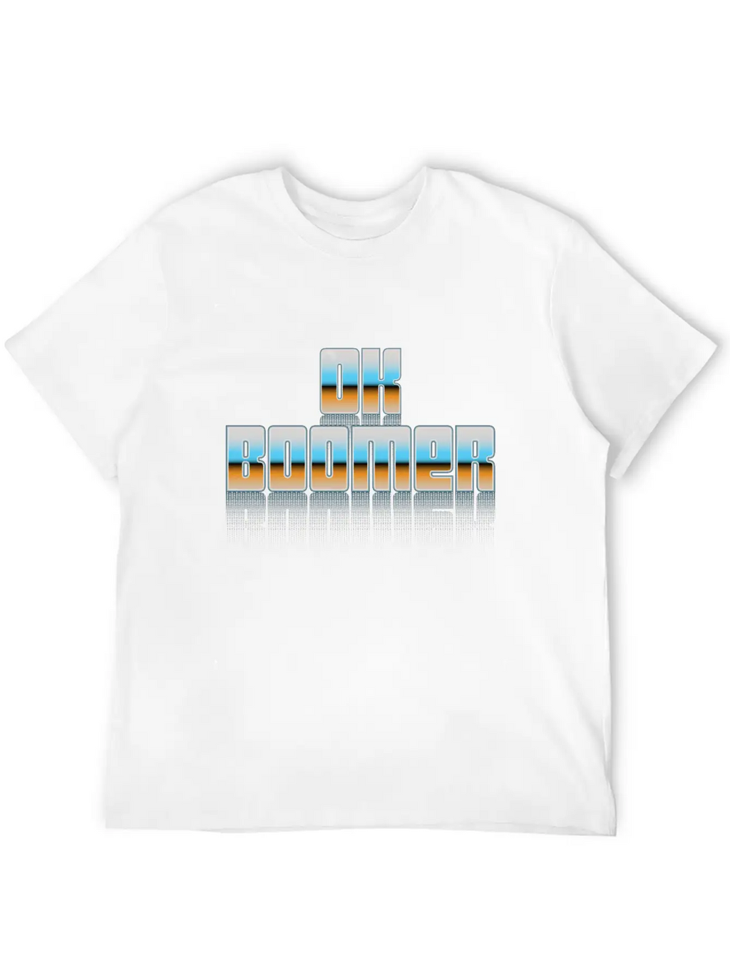 Ok Boomer Retro Chrome Type Design Timeless Short Sleeve Tee – Comfy And Minimalist Design