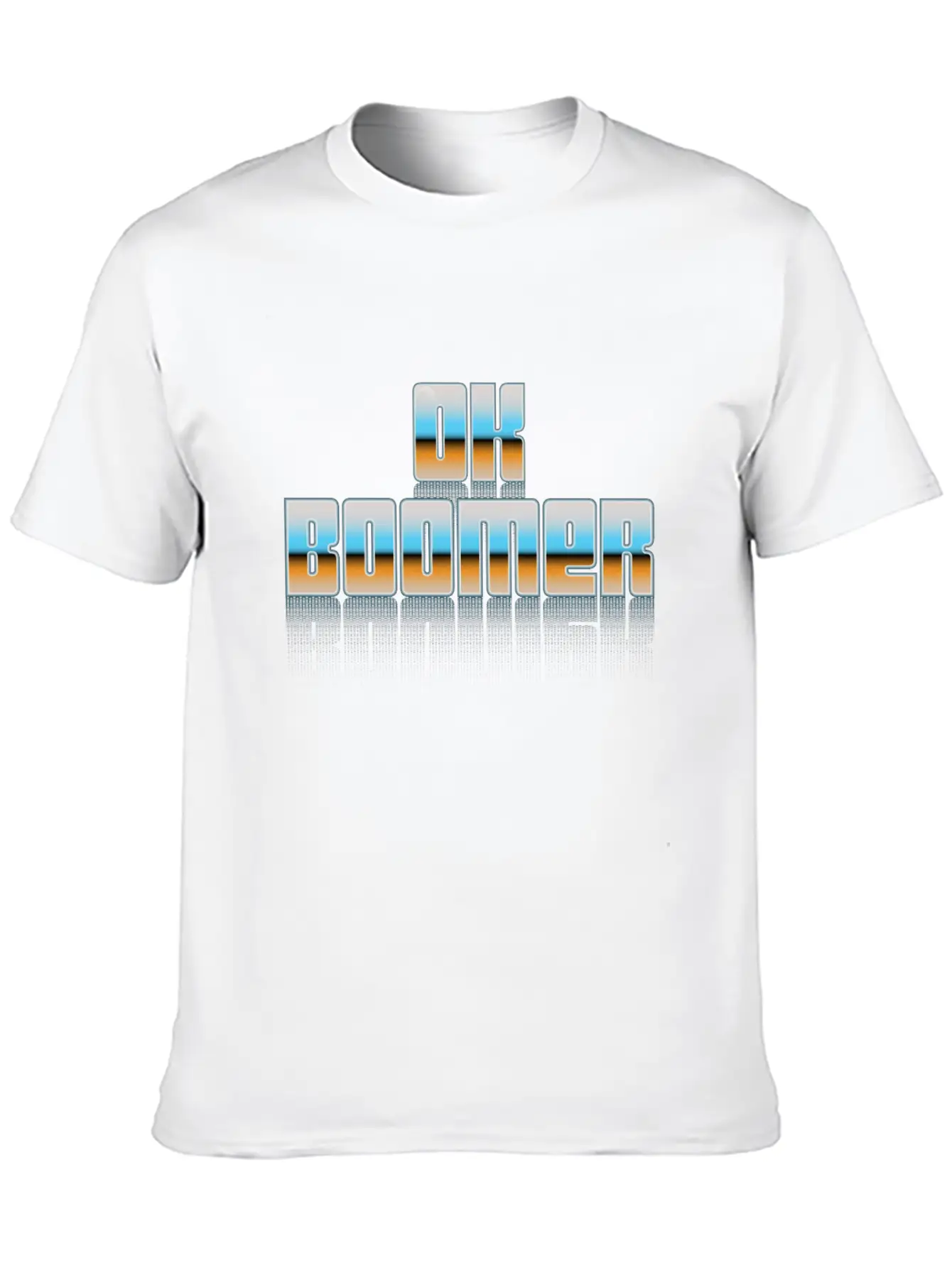 Ok Boomer Retro Chrome Type Design Timeless Short Sleeve Tee – Comfy And Minimalist Design