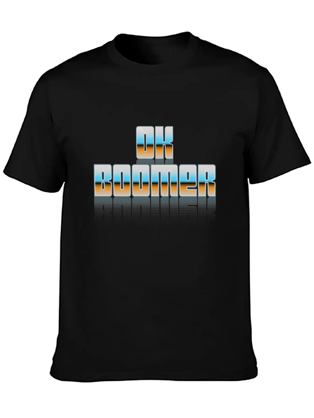 Ok Boomer Retro Chrome Type Design Timeless Short Sleeve Tee – Comfy And Minimalist Design