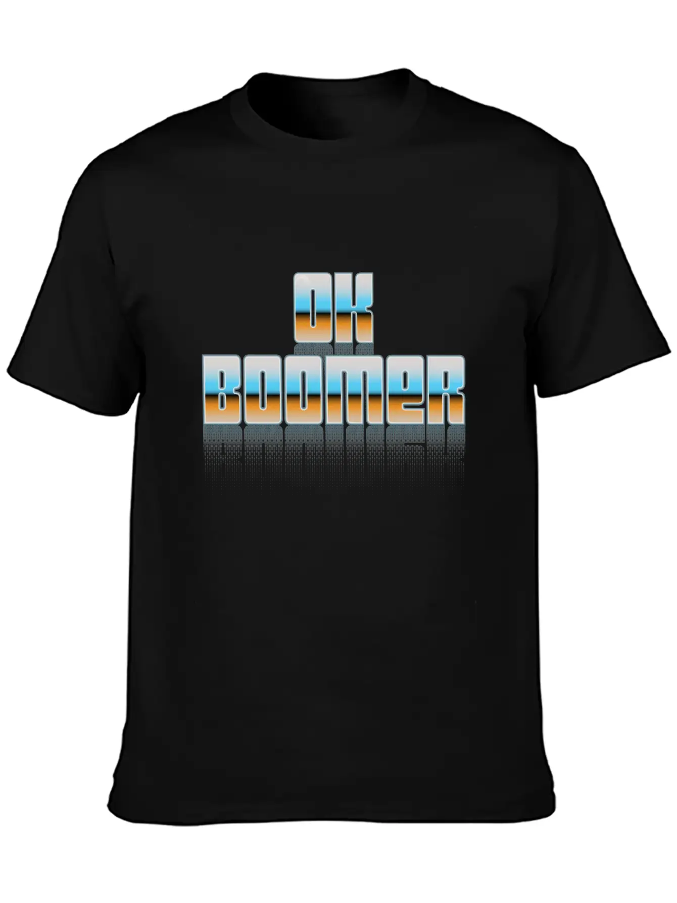 Ok Boomer Retro Chrome Type Design Timeless Short Sleeve Tee – Comfy And Minimalist Design