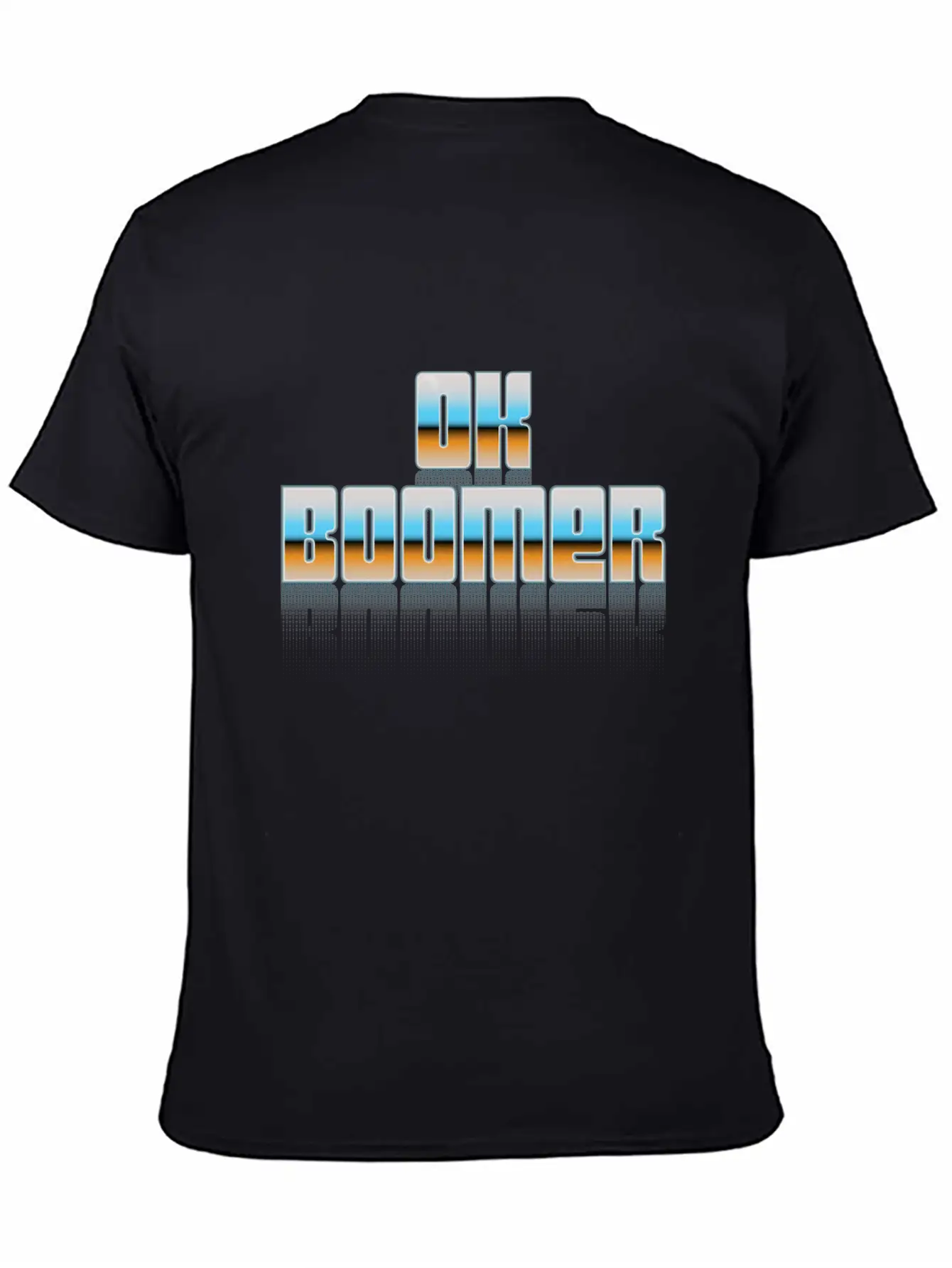Ok Boomer Retro Chrome Type Design Timeless Short Sleeve Tee – Comfy And Minimalist Design