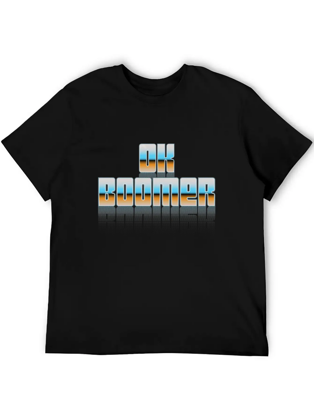 Ok Boomer Retro Chrome Type Design Timeless Short Sleeve Tee – Comfy And Minimalist Design