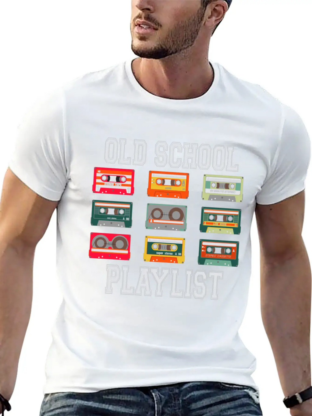 Old School Playlist Tee Breathable Graphic T-Shirt – Perfect For Casual Days