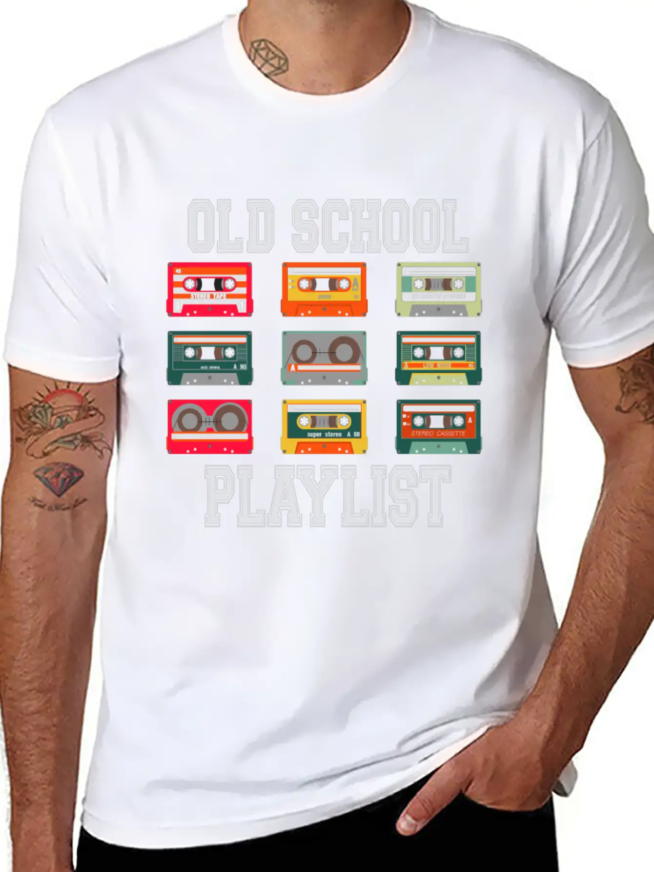 Old School Playlist Tee Breathable Graphic T-Shirt – Perfect For Casual Days