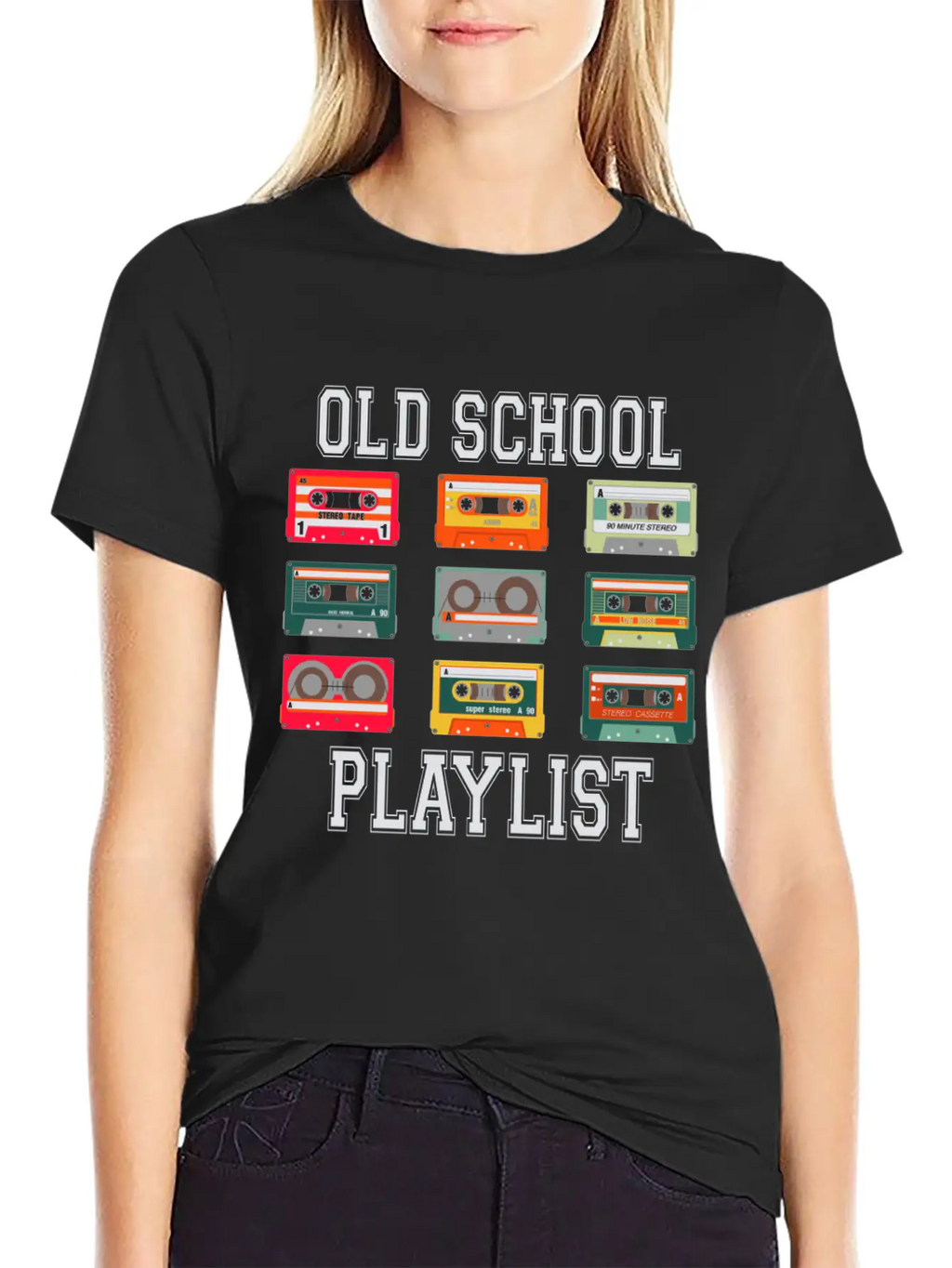 Old School Playlist Tee Breathable Graphic T-Shirt – Perfect For Casual Days