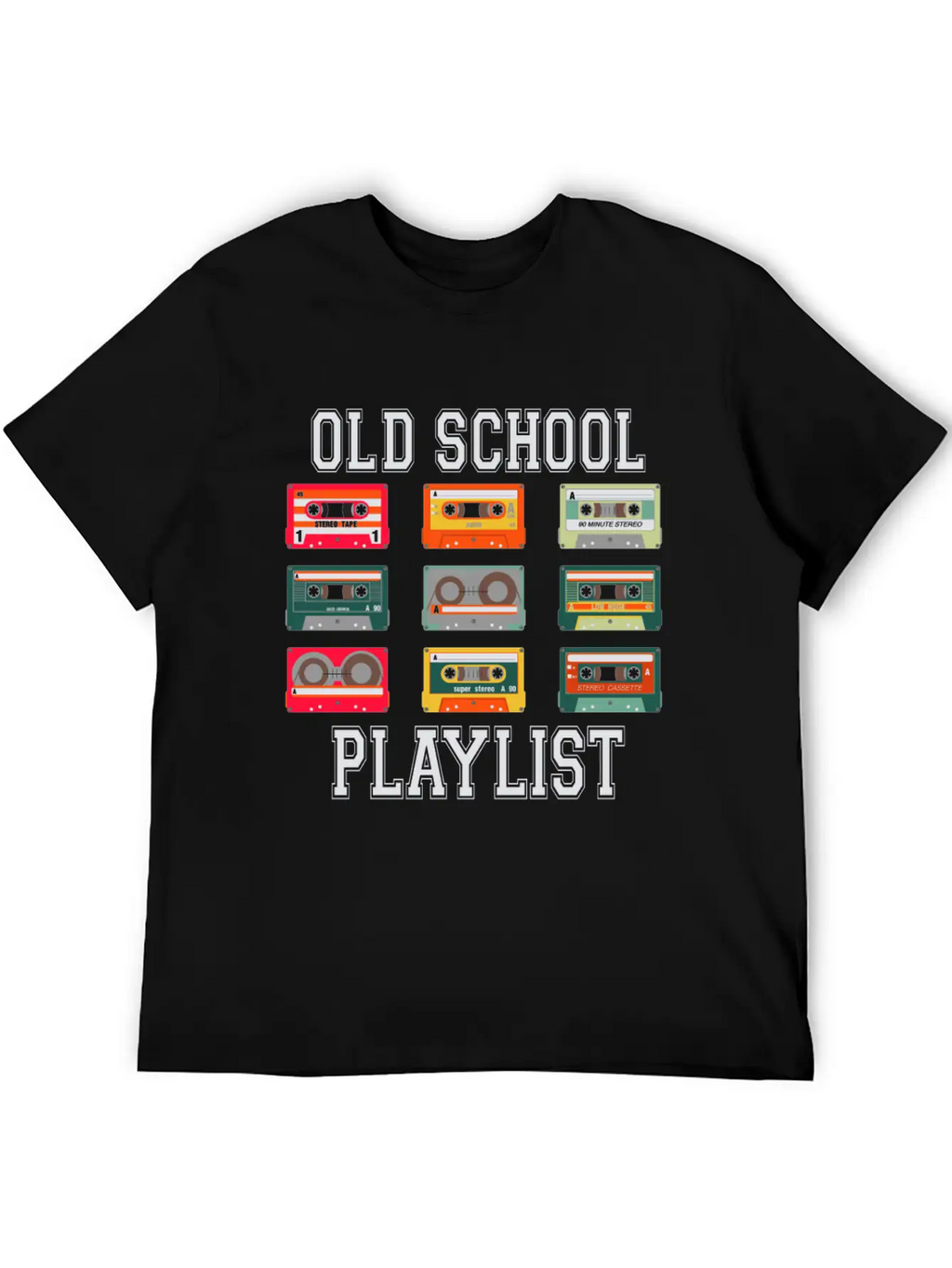 Old School Playlist Tee Breathable Graphic T-Shirt – Perfect For Casual Days