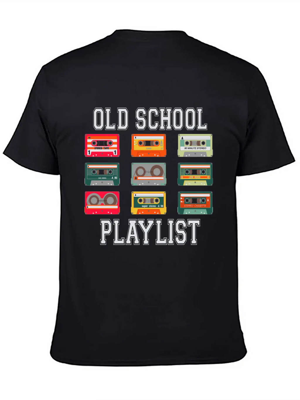 Old School Playlist Tee Breathable Graphic T-Shirt – Perfect For Casual Days