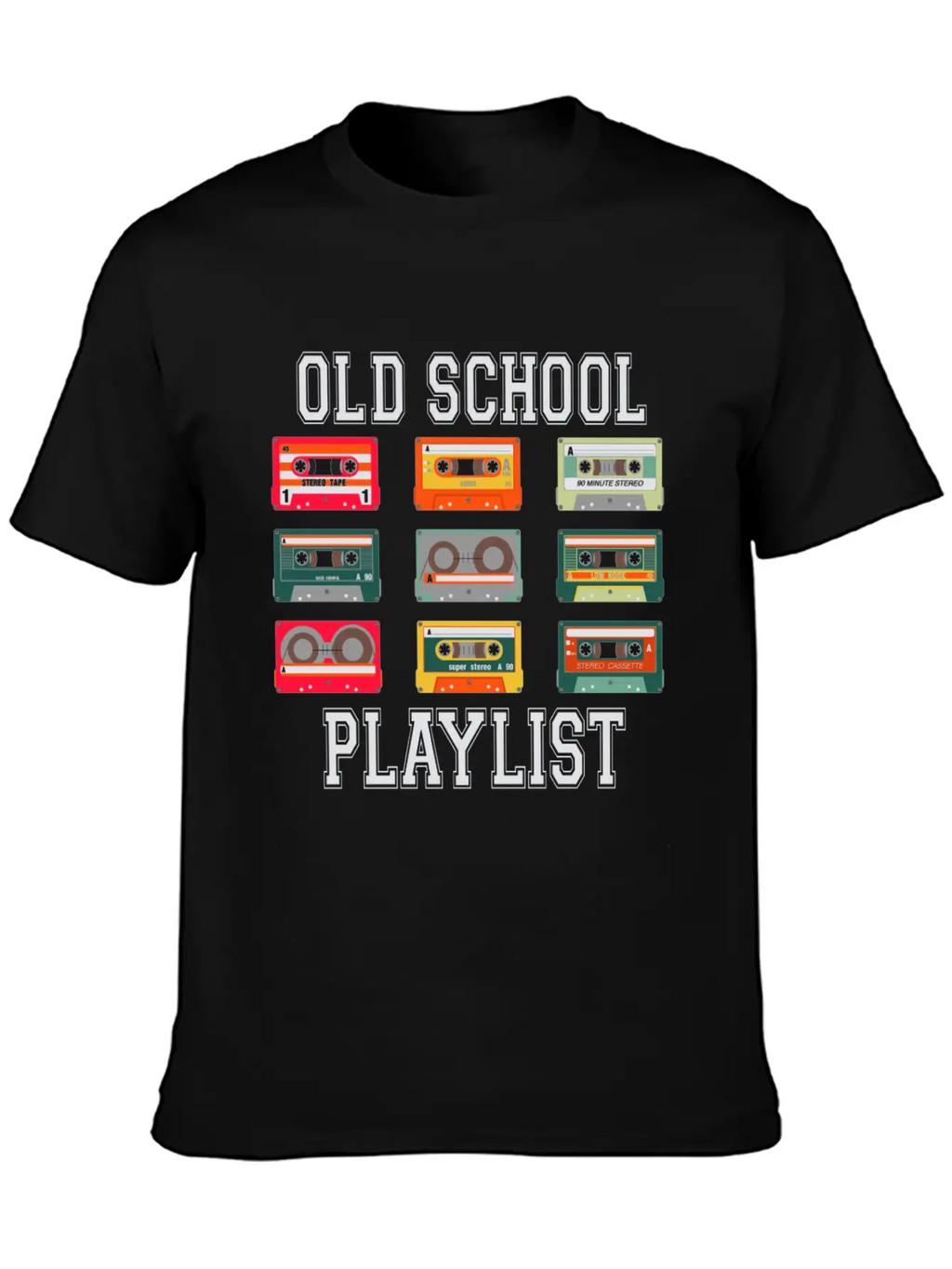 Old School Playlist Tee Breathable Graphic T-Shirt – Perfect For Casual Days