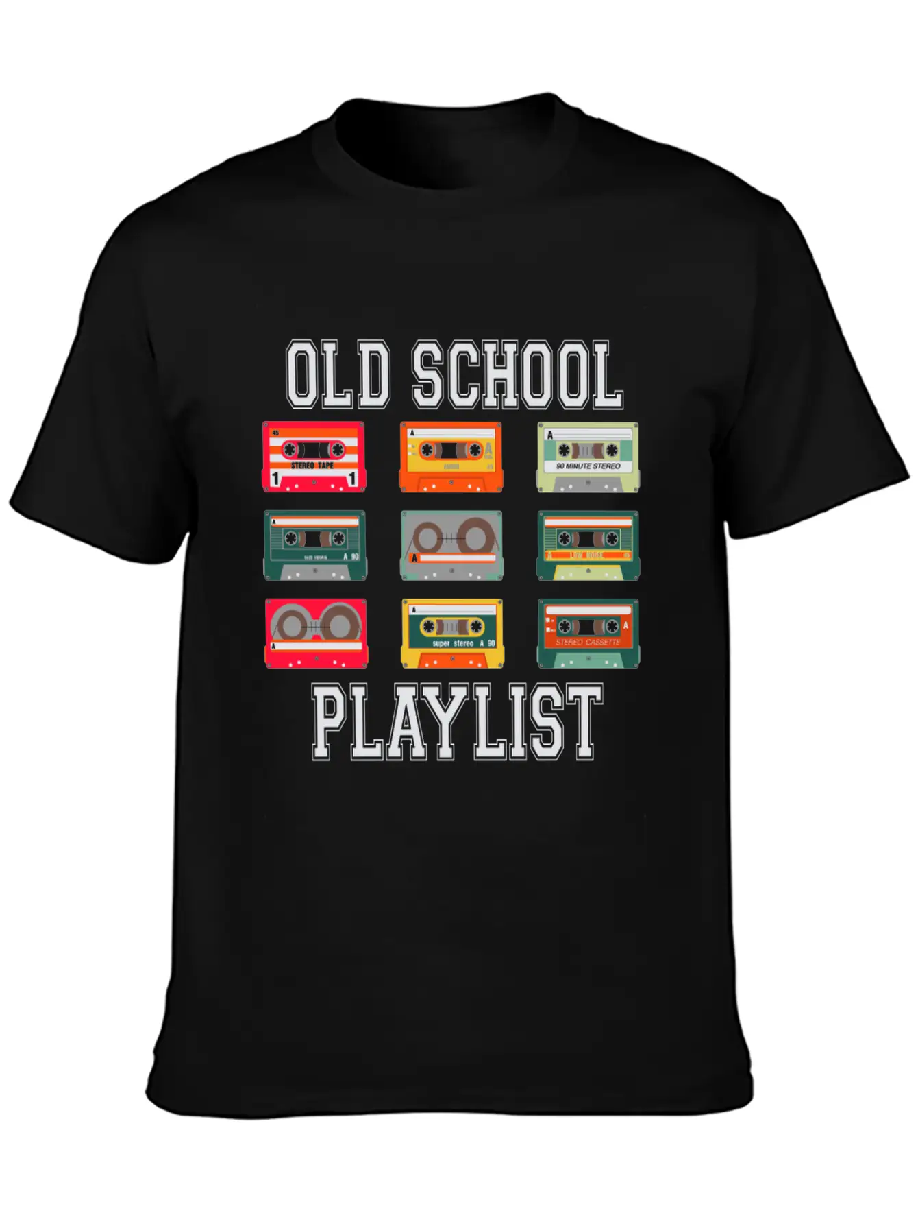 Old School Playlist Tee Breathable Graphic T-Shirt – Perfect For Casual Days