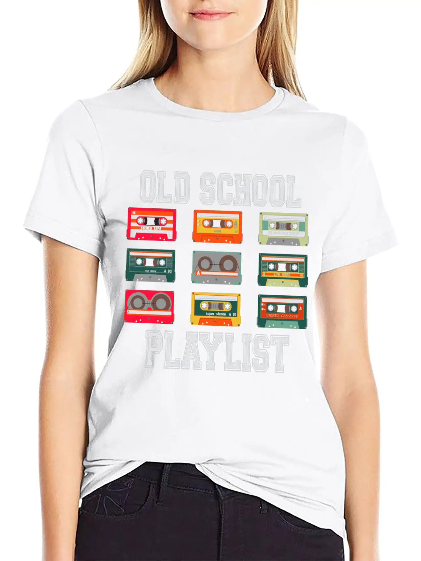 Old School Playlist Tee Breathable Graphic T-Shirt – Perfect For Casual Days