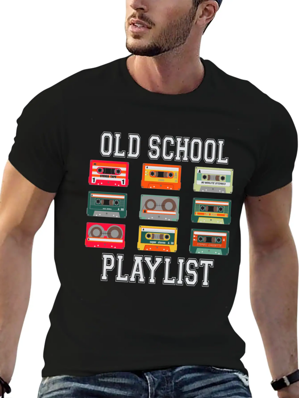 Old School Playlist Tee Breathable Graphic T-Shirt – Perfect For Casual Days