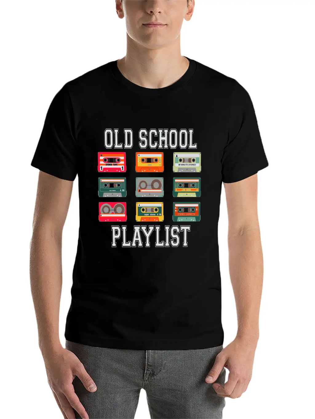 Old School Playlist Tee Breathable Graphic T-Shirt – Perfect For Casual Days