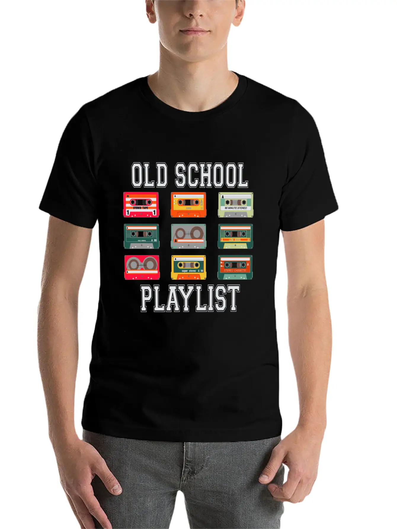 Old School Playlist Tee Breathable Graphic T-Shirt – Perfect For Casual Days