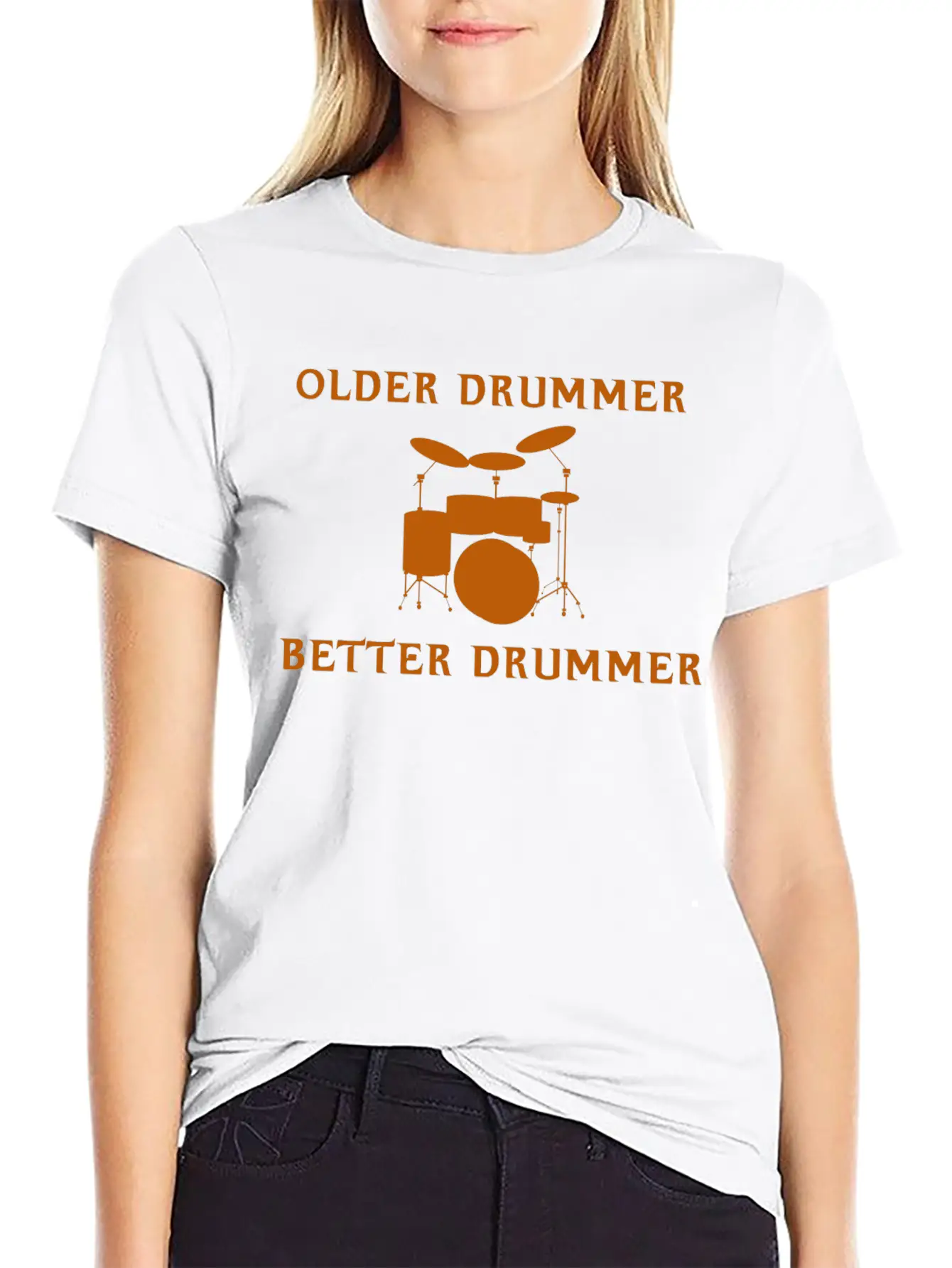 Older Drummer, Better Drummer Breathable Soft Cotton T-Shirt – Timeless Casual Look