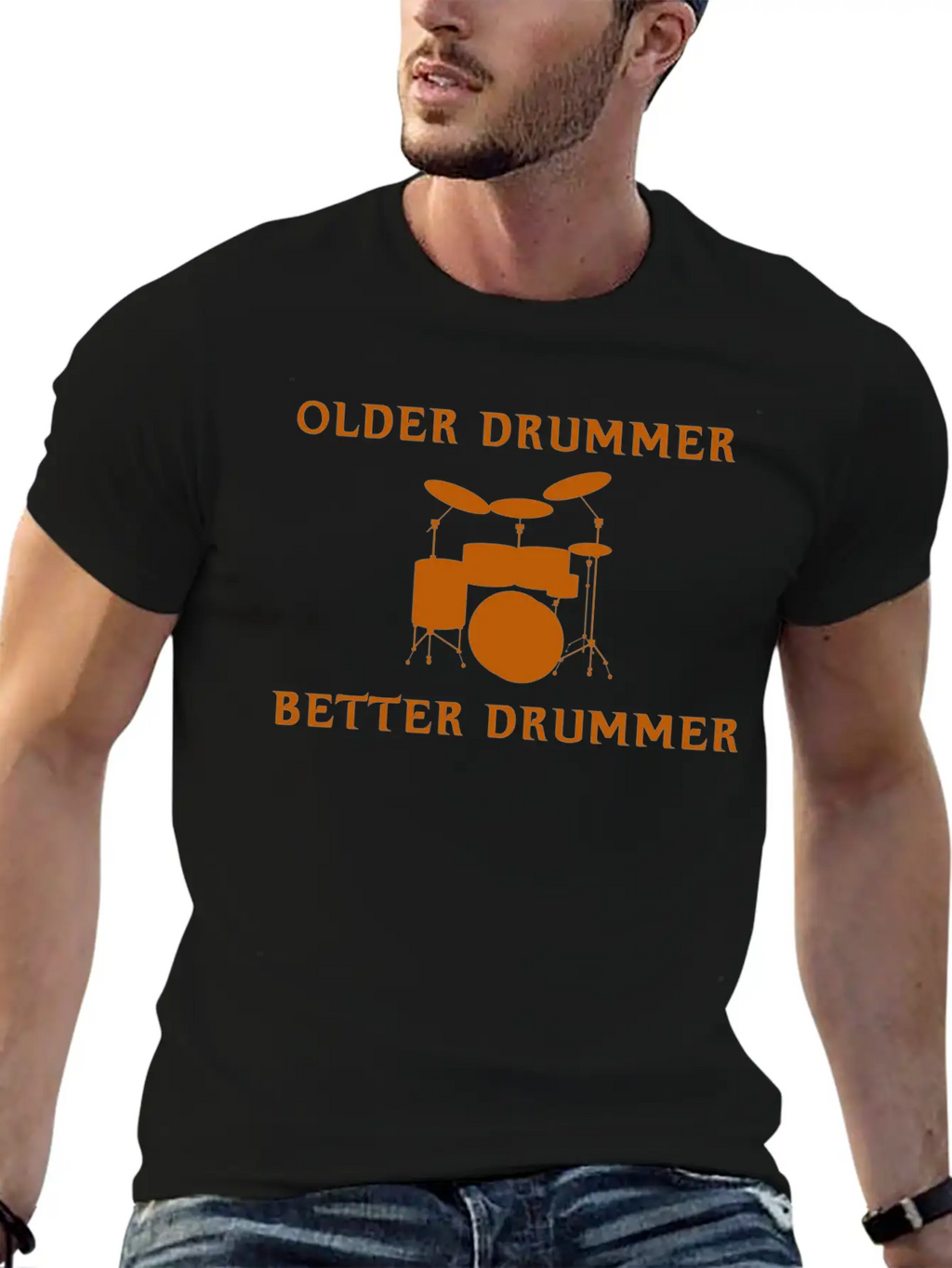 Older Drummer, Better Drummer Breathable Soft Cotton T-Shirt – Timeless Casual Look