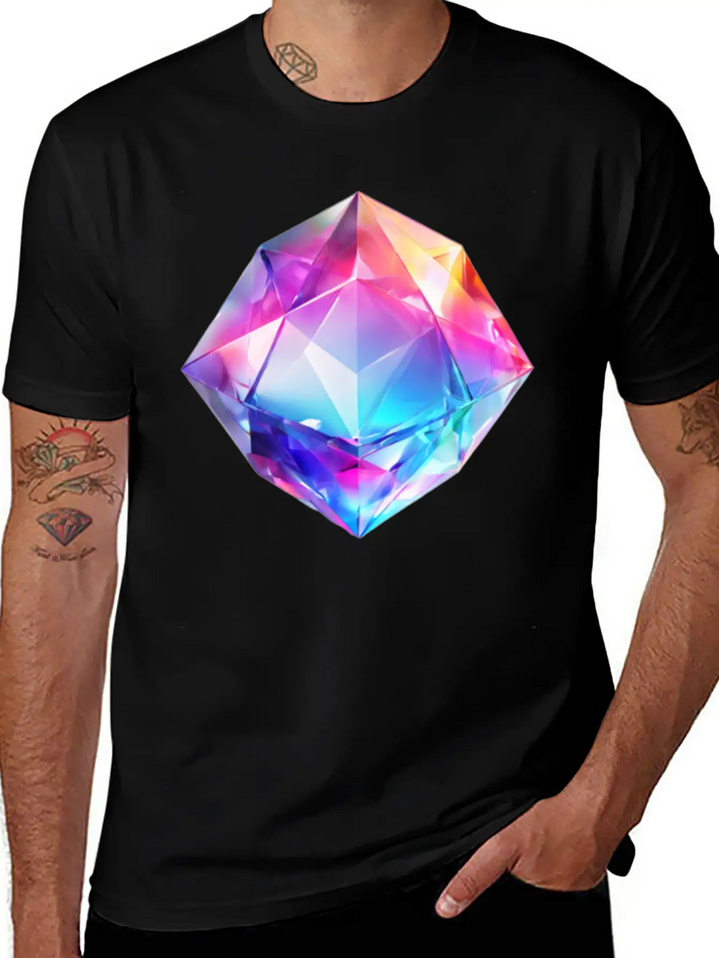 Olographic Diamond Classic Cotton Tee – Unisex Comfort For Any Season