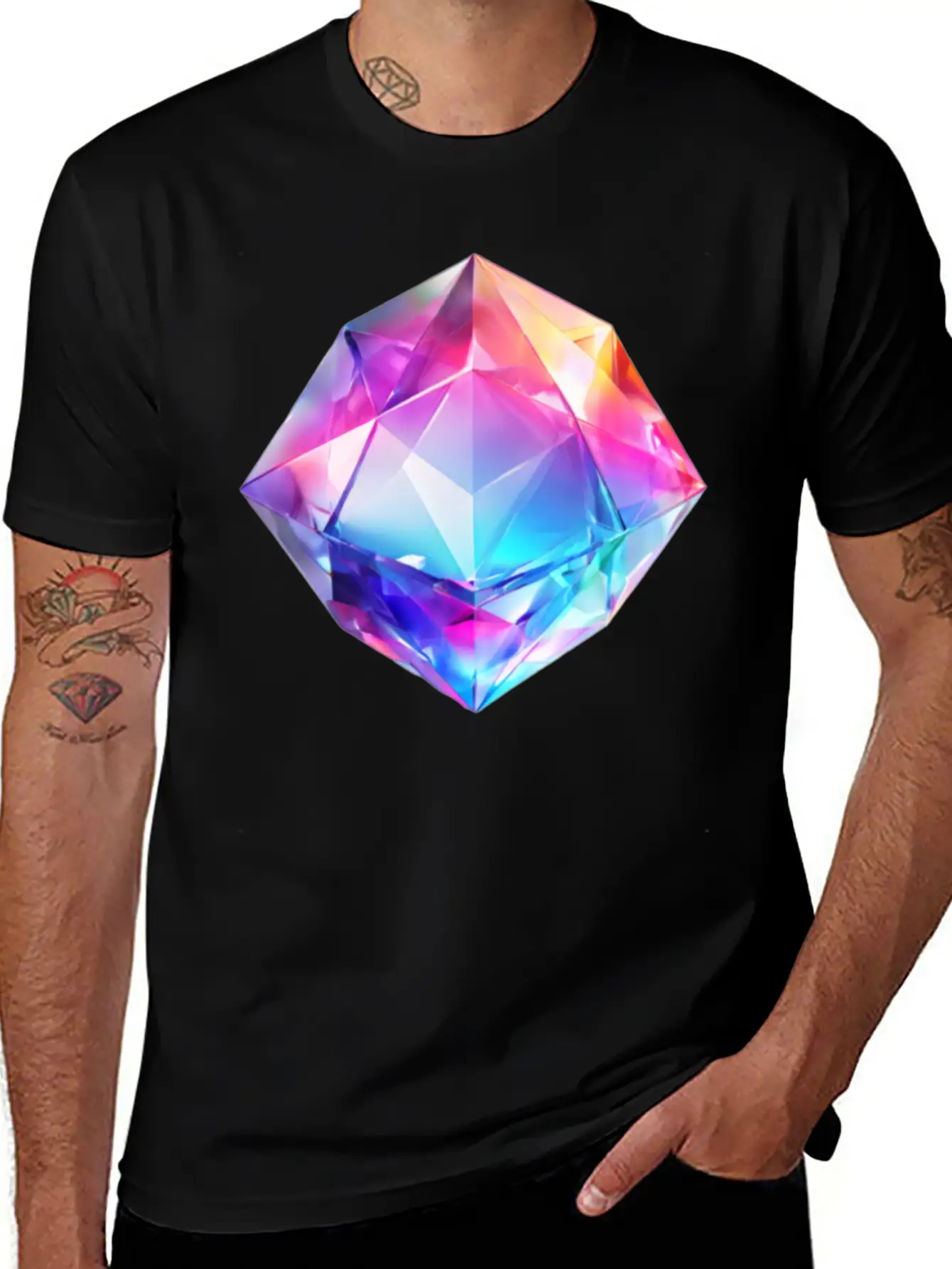 Olographic Diamond Classic Cotton Tee – Unisex Comfort For Any Season