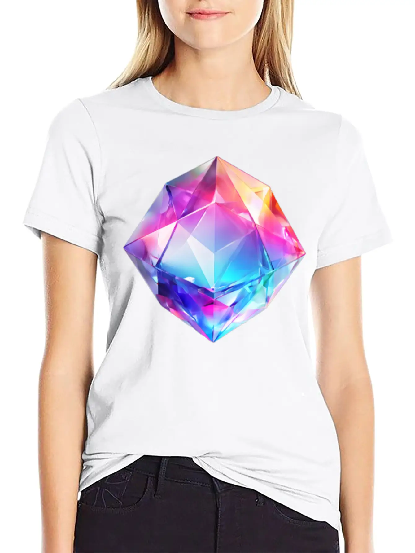 Olographic Diamond Classic Cotton Tee – Unisex Comfort For Any Season