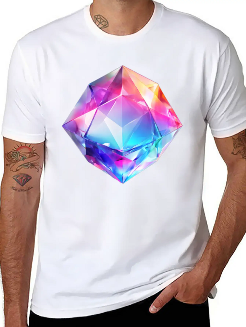 Olographic Diamond Classic Cotton Tee – Unisex Comfort For Any Season