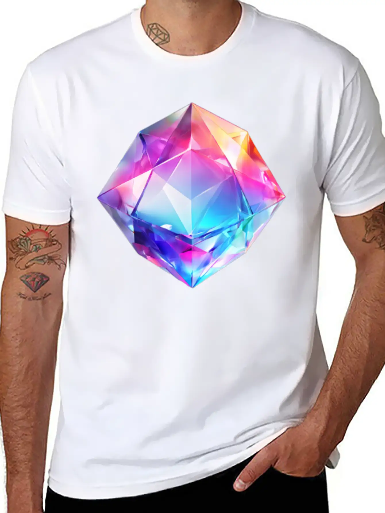 Olographic Diamond Classic Cotton Tee – Unisex Comfort For Any Season