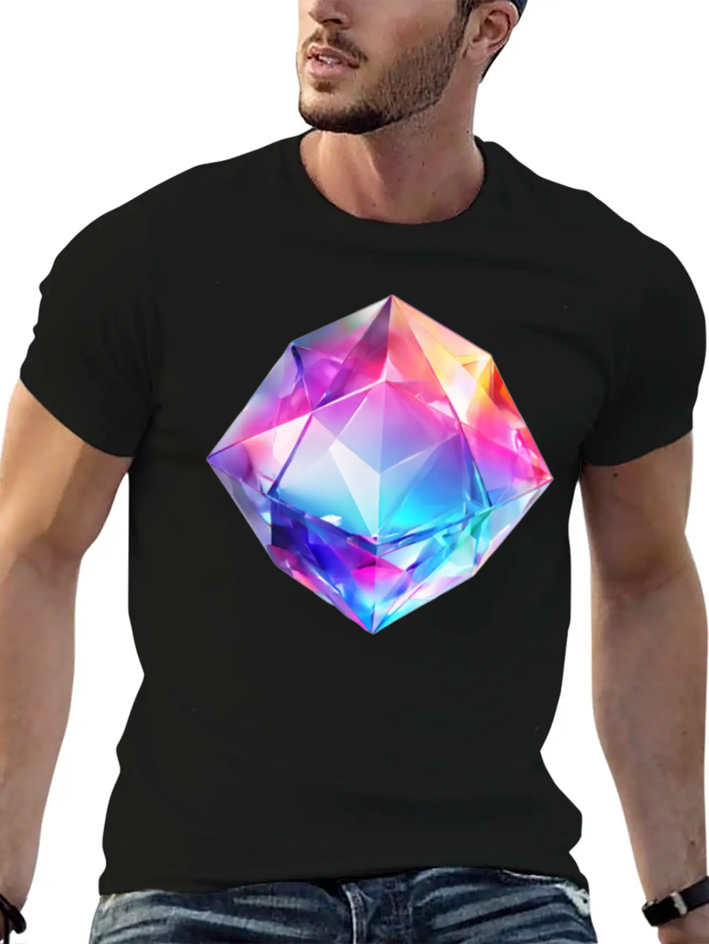 Olographic Diamond Classic Cotton Tee – Unisex Comfort For Any Season