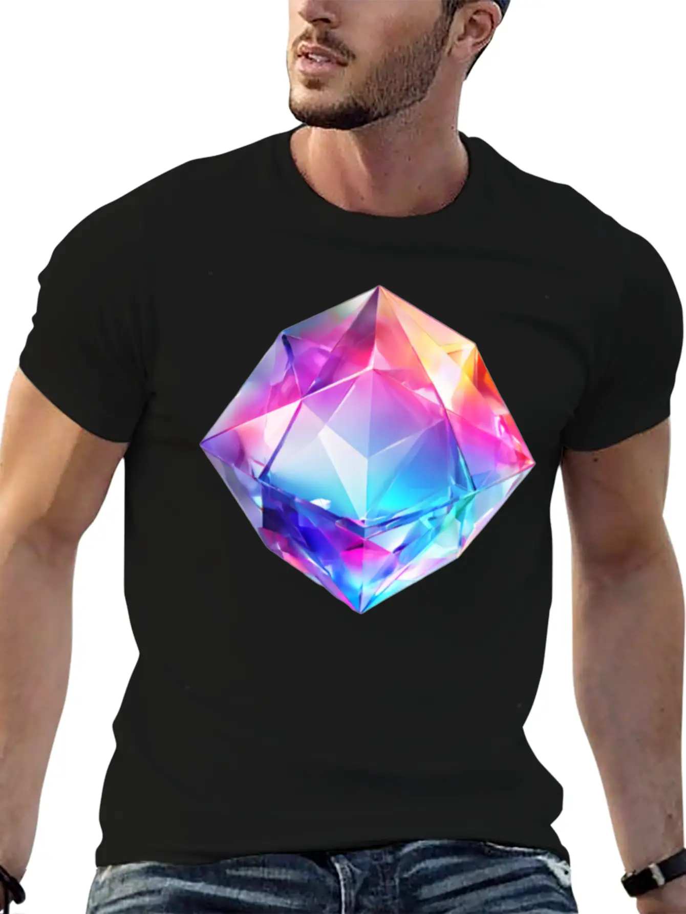 Olographic Diamond Classic Cotton Tee – Unisex Comfort For Any Season