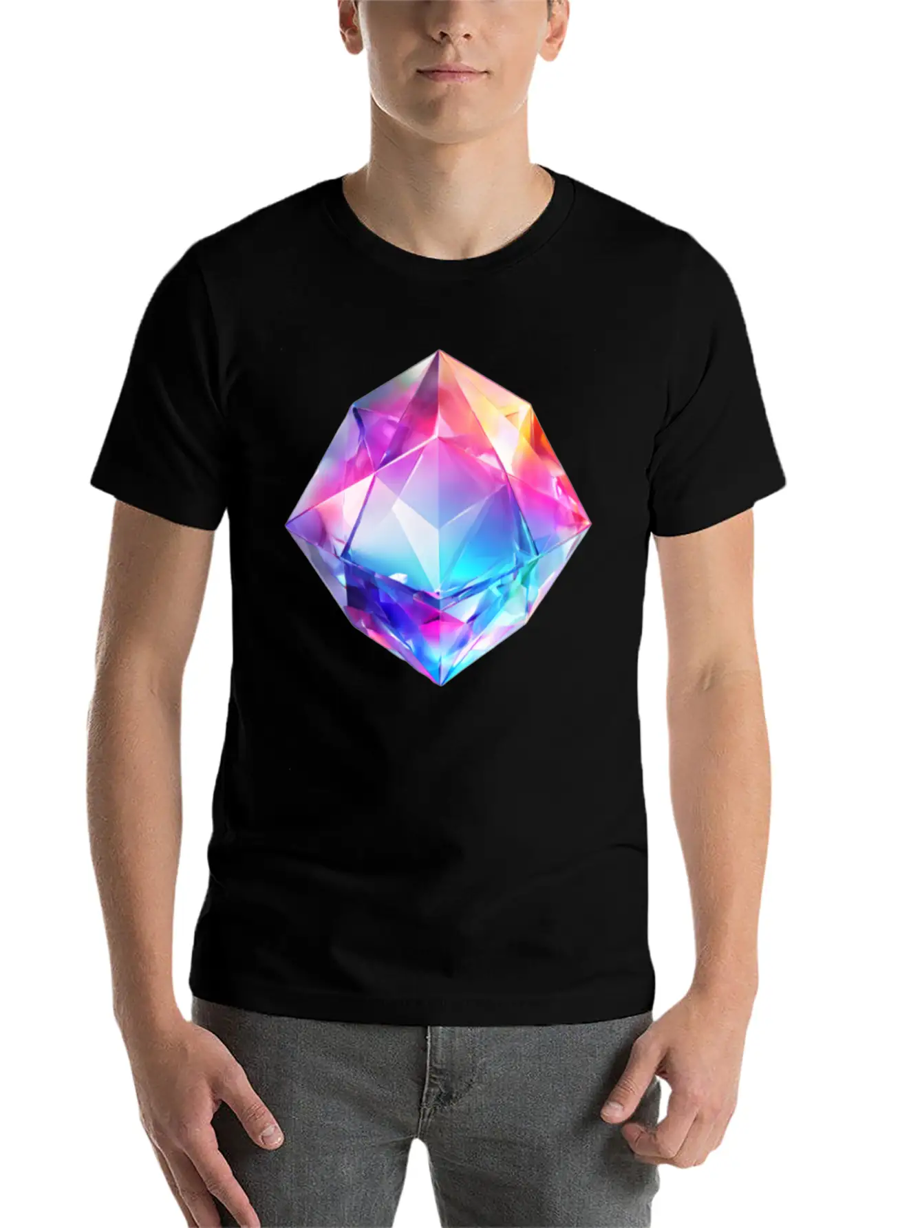 Olographic Diamond Classic Cotton Tee – Unisex Comfort For Any Season