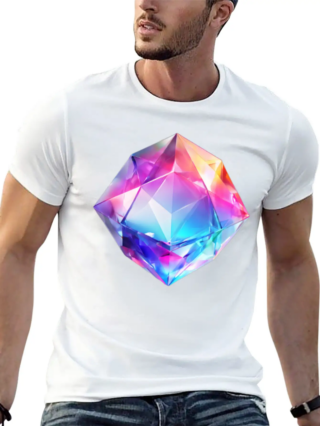 Olographic Diamond Classic Cotton Tee – Unisex Comfort For Any Season