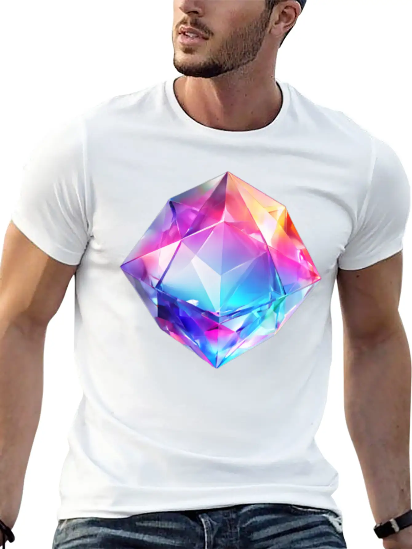 Olographic Diamond Classic Cotton Tee – Unisex Comfort For Any Season