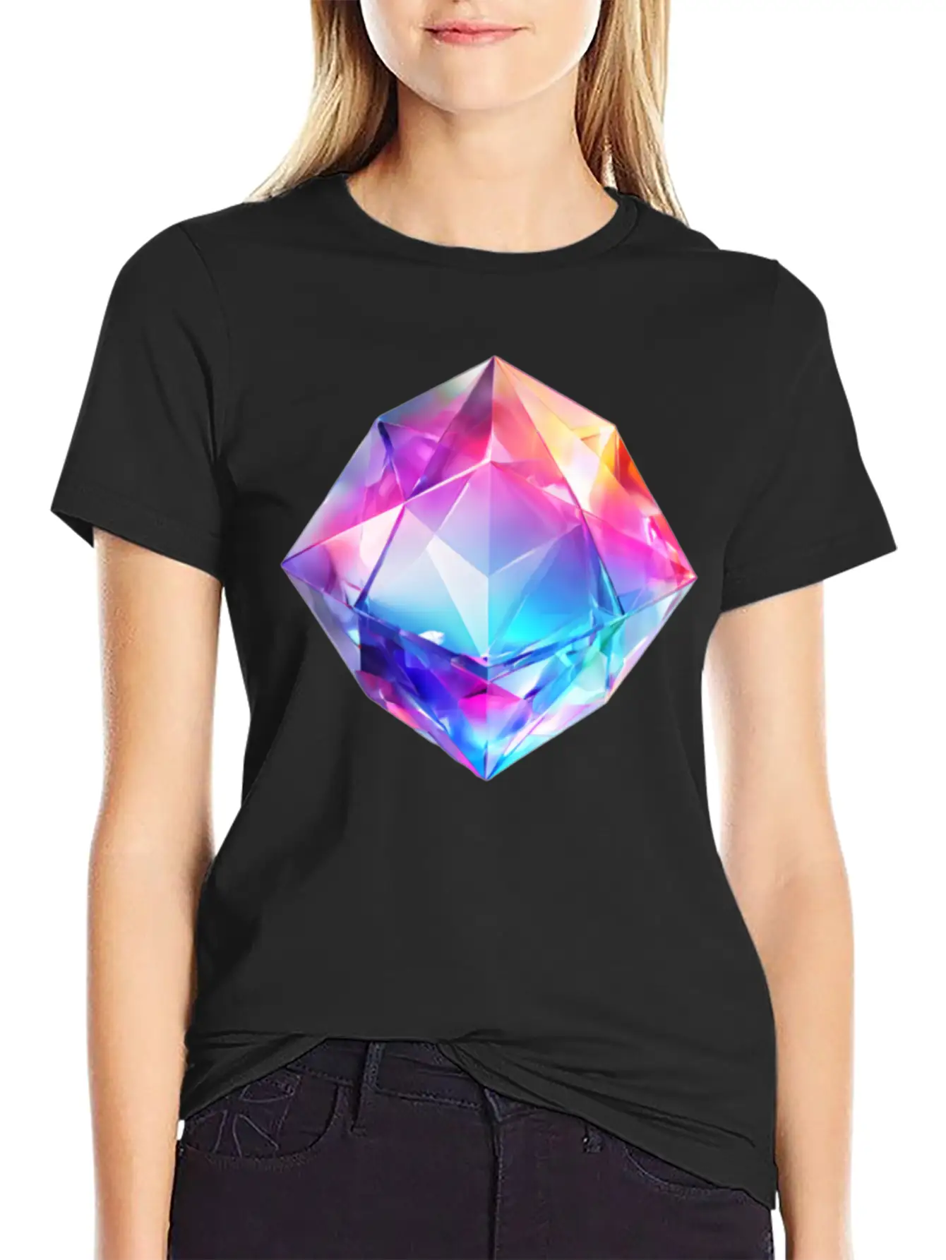 Olographic Diamond Classic Cotton Tee – Unisex Comfort For Any Season