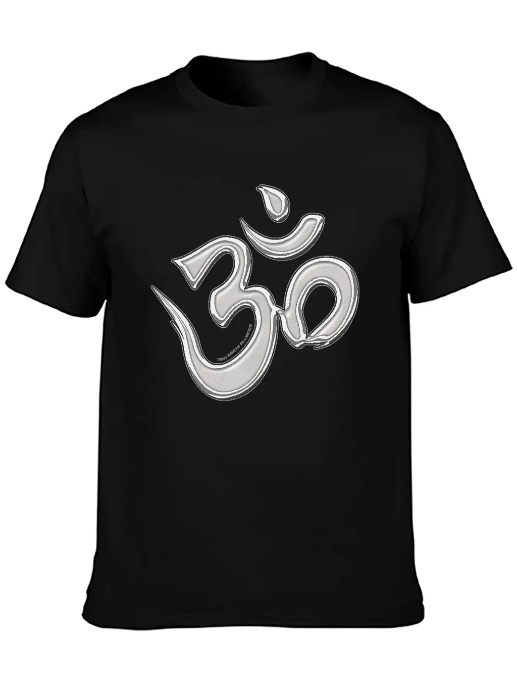 OM Mantra Logo 01 - Silver - New Earth Alliance Essential Unisex Summer Tee – Soft Cotton Casual Fit