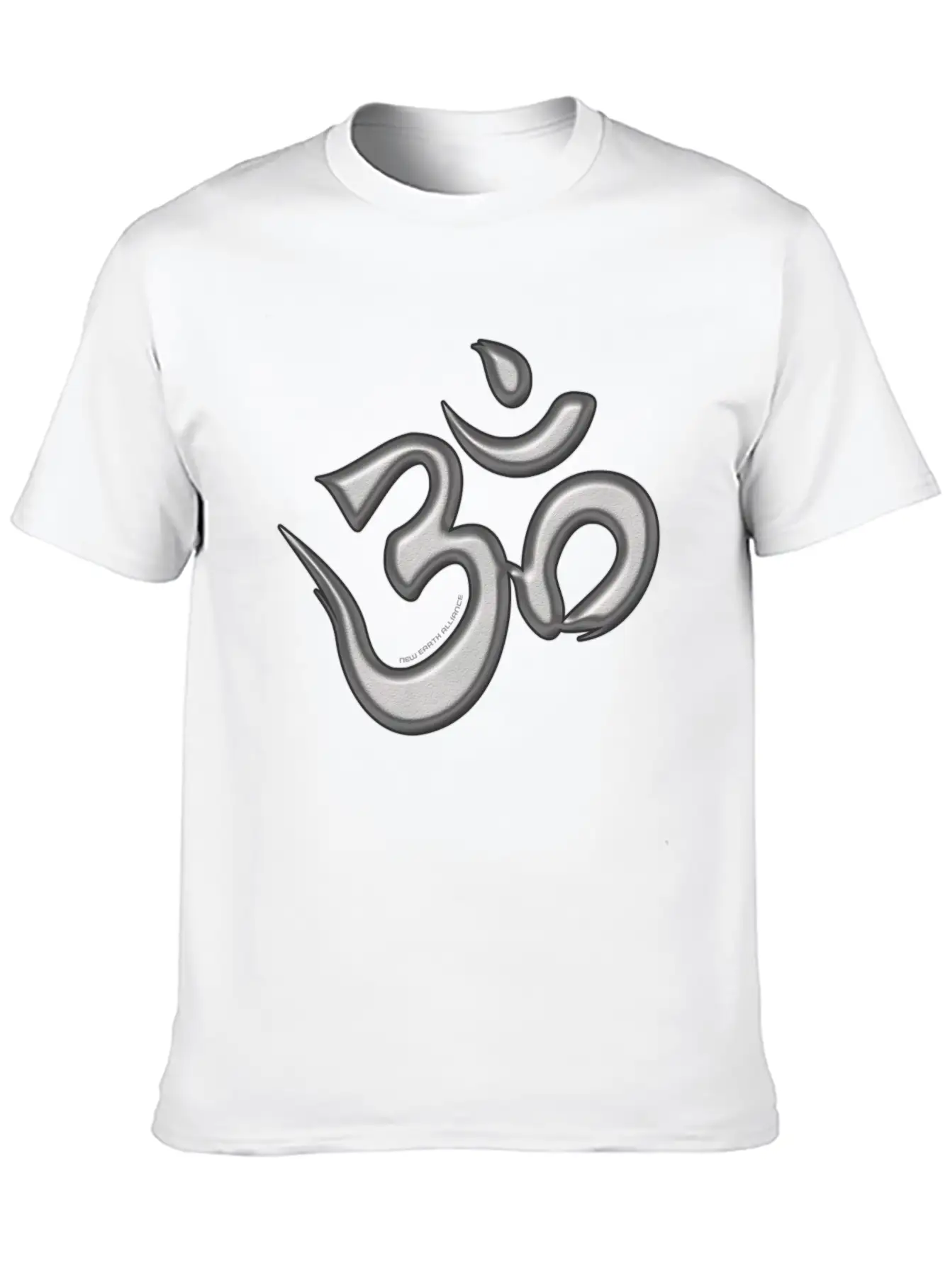 OM Mantra Logo 01 - Silver - New Earth Alliance Essential Unisex Summer Tee – Soft Cotton Casual Fit