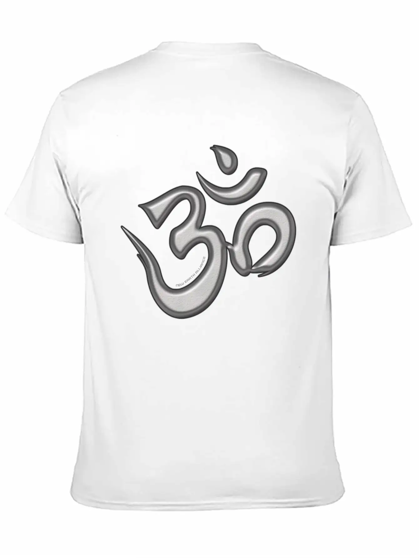 OM Mantra Logo 01 - Silver - New Earth Alliance Essential Unisex Summer Tee – Soft Cotton Casual Fit